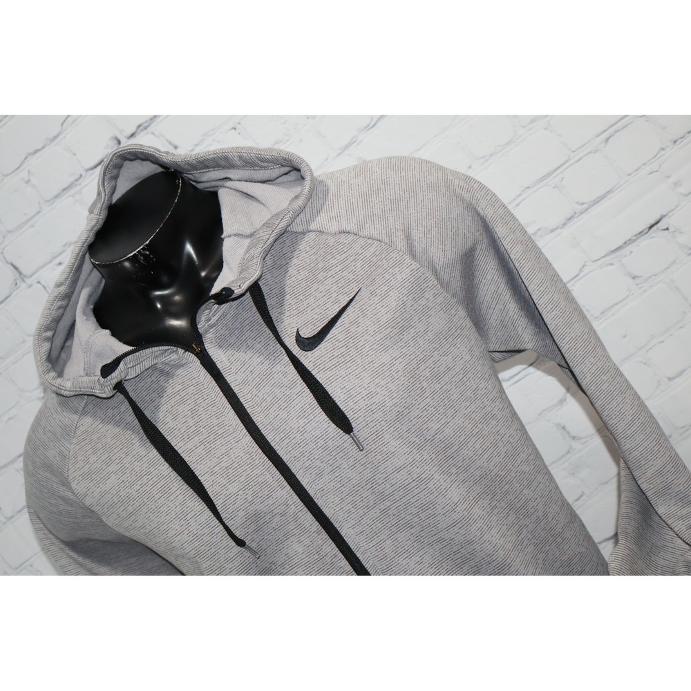 Nike Dri-Fit Full Zip Jacket Hoodie Mens Large Gray Heathered Sportswear